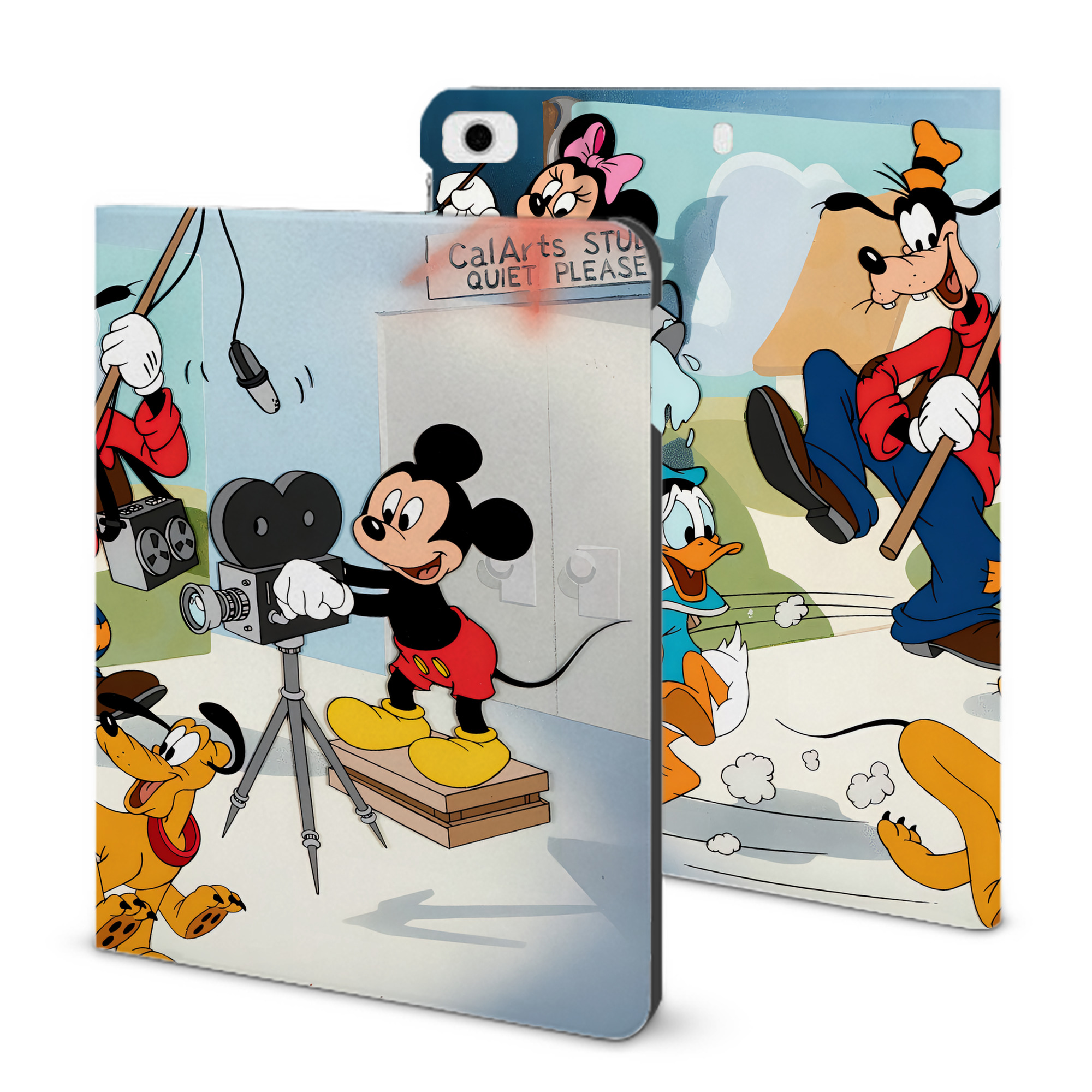 （画像用） ミッキーマウス Mickey Mouse IPad ケース ブック型 PUレザー TPU 耐衝撃 軽量 薄型 ペン収納なし 全面保護 IPad 各モデル対応